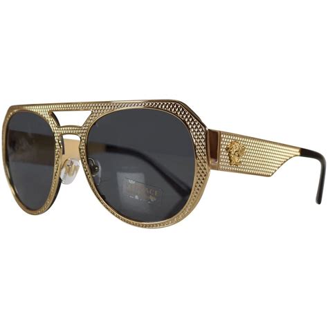 58mm geometric sunglasses versace|gold frame sunglasses men Versace.